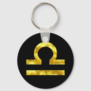 Libra Zodiac Sign Black Gold Symbol Schlüsselanhänger