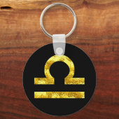 Libra Zodiac Sign Black Gold Symbol Schlüsselanhänger (Vorderseite)