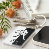 Libra Zodiac Sign, Black & White Schlüsselanhänger (Vorderseite rechts)