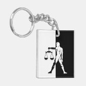 Libra Zodiac Sign, Black & White Schlüsselanhänger (Vorderseite links)
