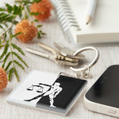 Libra Zodiac Sign, Black & White Schlüsselanhänger (Vorderseite rechts)