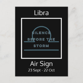 Libra Zodiac Sign Fusion Zitat in Blau und Weiß Postkarte