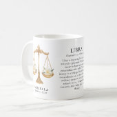 Libra Zodiac Sign Horoscope Personalized Gift Kaffeetasse (Vorderseite Links)