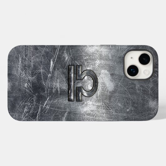 Libra Zodiac Sign in Silber-Grunge-Stil Case-Mate iPhone Hülle (Rückseite (Horizontal))