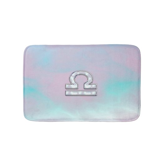 Libra Zodiac Sign Mother of Pearl Style Badematte (Vorderseite)