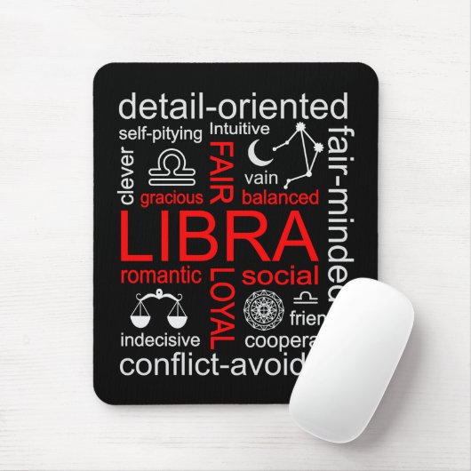 Libra Zodiac Sign Mousepad (Mit Mouse)