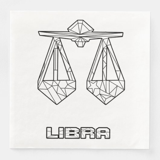 Libra Zodiac Sign Napkin Serviette (Vorderseite)