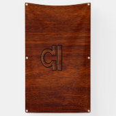 Libra Zodiac Sign on Mahogany Brown Style Print Banner (Vertikal)