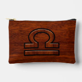 Libra Zodiac Sign on Mahogany Brown Style Print Zubehörtasche (Vorderseite)
