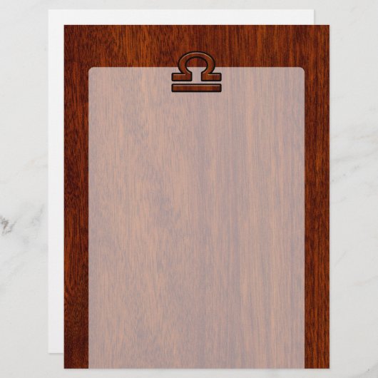 Libra Zodiac Sign on Mahogany Style Deco (Vorne/Hinten)