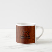 Libra Zodiac Sign on Mahogany Style Deco Espressotasse (Rechts)