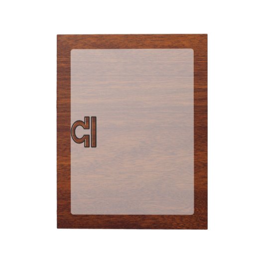 Libra Zodiac Sign on Mahogany Style Deco Notizblock (Rotiert)