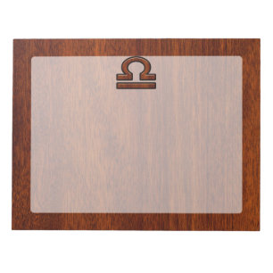 Libra Zodiac Sign on Mahogany Style Deco Notizblock