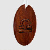 Libra Zodiac Sign on Mahogany Style Deco Ornament (Vorderseite)