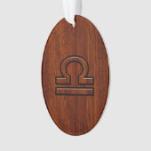 Libra Zodiac Sign on Mahogany Style Deco Ornament (Vorderseite)