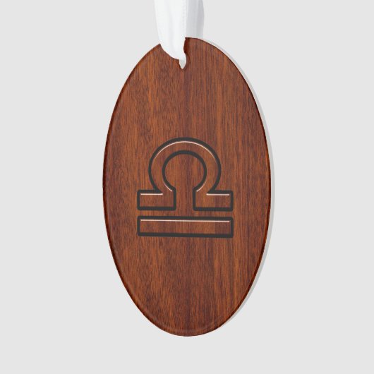 Libra Zodiac Sign on Mahogany Style Deco Ornament (Vorderseite)