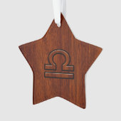 Libra Zodiac Sign on Mahogany Style Deco Ornament (Vorderseite)