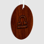 Libra Zodiac Sign on Mahogany Style Deco Ornament (Vorderseite)