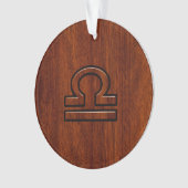 Libra Zodiac Sign on Mahogany Style Deco Ornament (Vorderseite)