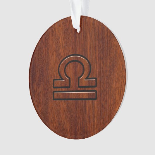 Libra Zodiac Sign on Mahogany Style Deco Ornament (Vorderseite)
