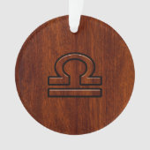 Libra Zodiac Sign on Mahogany Style Deco Ornament (Vorderseite)