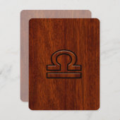 Libra Zodiac Sign on Mahogany Style Print (Vorne/Hinten)