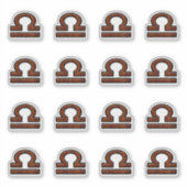 Libra Zodiac Sign on Mahogany Style Print Aufkleber (Vorderseite)