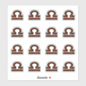 Libra Zodiac Sign on Mahogany Style Print Aufkleber (Blatt)