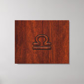 Libra Zodiac Sign on Mahogany Style Print Leinwanddruck (Vorderseite)