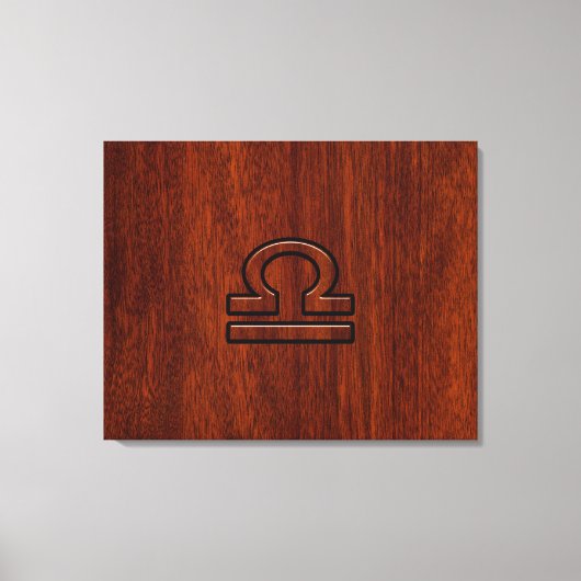 Libra Zodiac Sign on Mahogany Style Print Leinwanddruck (Vorderseite)