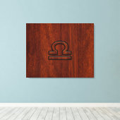 Libra Zodiac Sign on Mahogany Style Print Leinwanddruck (Insitu (Holzboden))