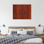 Libra Zodiac Sign on Mahogany Style Print Leinwanddruck (Insitu (Schlafzimmer))