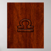 Libra Zodiac Sign on Mahogany Style Print Poster (Vorne)