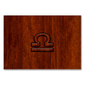 Libra Zodiac Sign on Mahogany Style Print Tischnummer (Vorderseite)