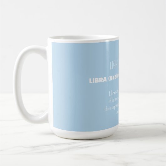 LIBRA Zodiac Sign Personality Traits Kaffeetasse (Links)