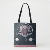 Libra Zodiac Sign Pink und Blue Mandala Tasche (Vorderseite)