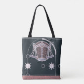 Libra Zodiac Sign Pink und Blue Mandala Tasche (Rückseite)