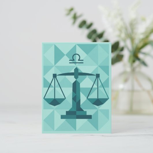 Libra Zodiac Sign Postkarte (Stehend Vorderseite)