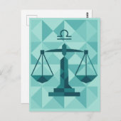 Libra Zodiac Sign Postkarte (Vorne/Hinten)