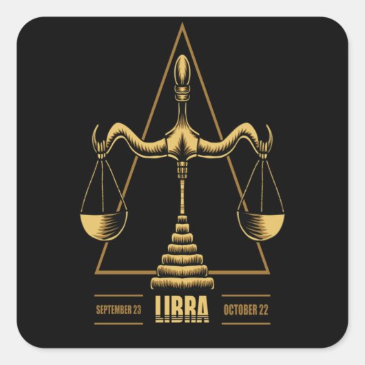 Libra Zodiac Sign Quadratischer Aufkleber (Vorderseite)