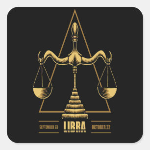 Libra Zodiac Sign Quadratischer Aufkleber