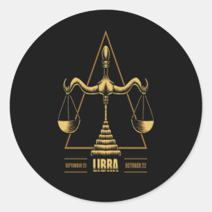 Libra Zodiac Sign Runder Aufkleber