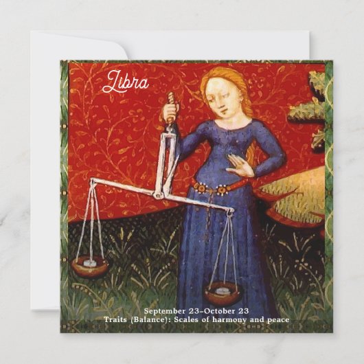 Libra Zodiac Sign Scales Geburtstagsparty Einladung (Vorderseite)