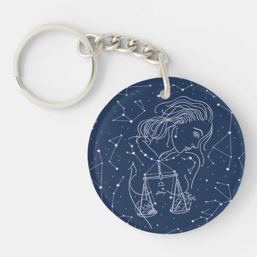 Libra Zodiac Sign Schlüsselanhänger (Vorderseite)