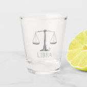 Libra Zodiac Sign Silver Scale Geburtstag Schnapsglas (Vorderseite)