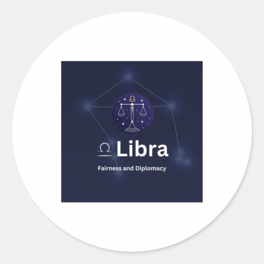 Libra Zodiac Sign Sticker (Vorderseite)