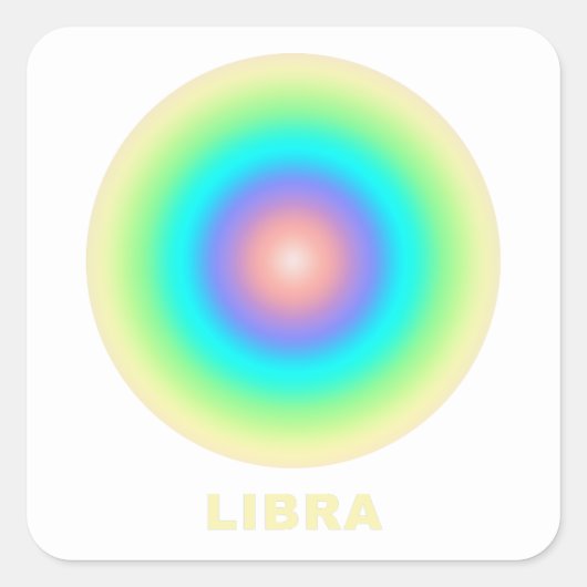 Libra Zodiac Sign Stylish Gradient Quadratischer Aufkleber (Vorderseite)