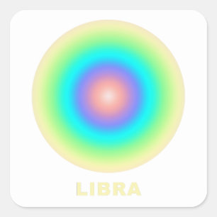 Libra Zodiac Sign Stylish Gradient Quadratischer Aufkleber