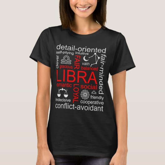 Libra Zodiac Sign T-Shirt (Vorderseite)