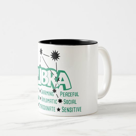 Libra Zodiac Sign Tracks Tasse (VorderseiteRechts)